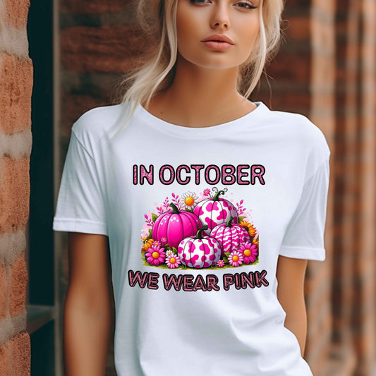 In October We Wear Pink Women's Pumpkin T-Shirt