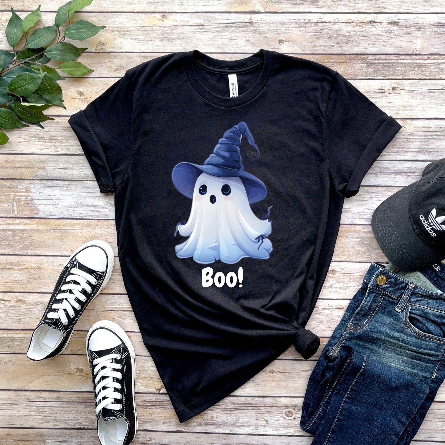 Fun Witchly Ghost Hat Halloween T-Shirt