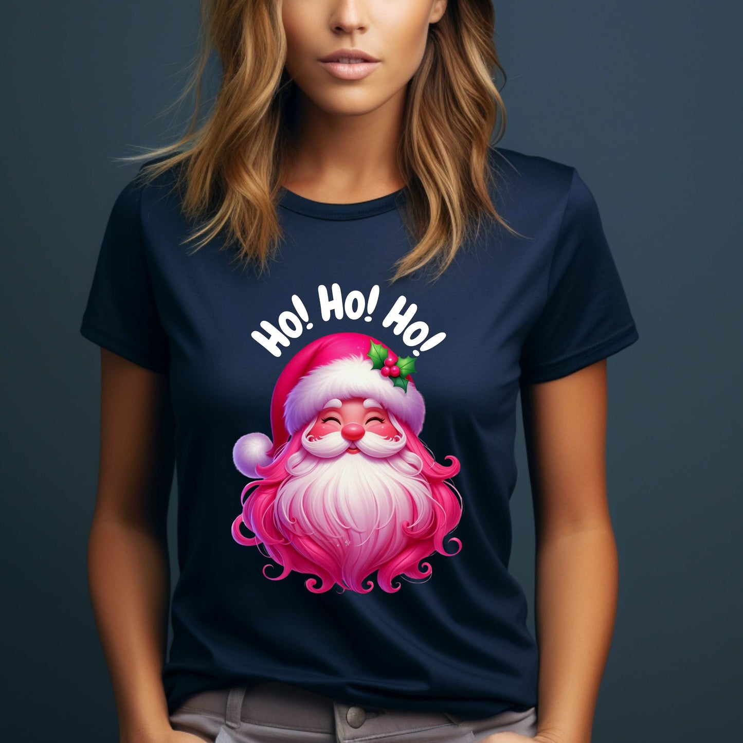 Cute Santa Pink Beard T-Shirt