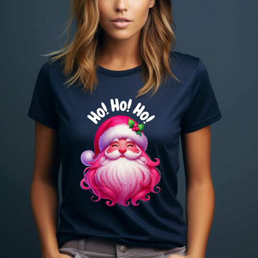 Cute Santa Pink Beard T-Shirt
