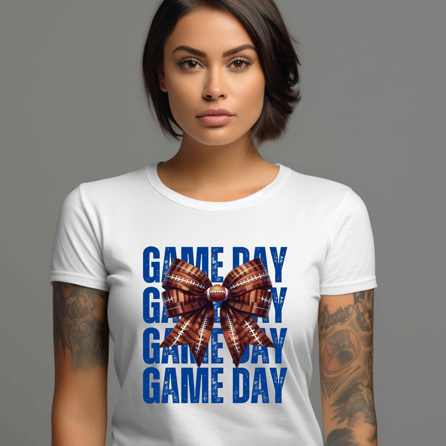 Coquette Bow Football Game Day T-Shirt