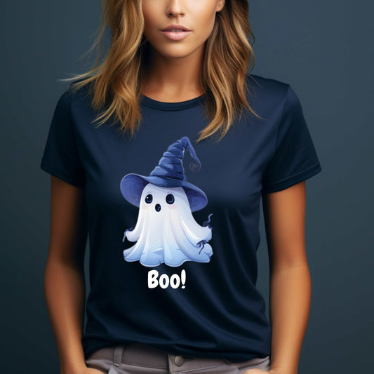 Fun Witchly Ghost Hat Halloween T-Shirt