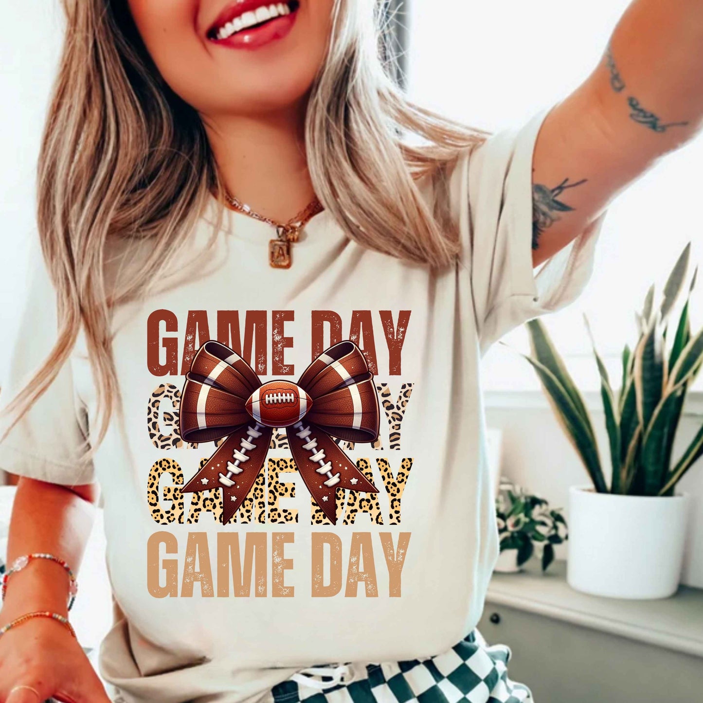 Game Day Football Leopard Print T-Shirt