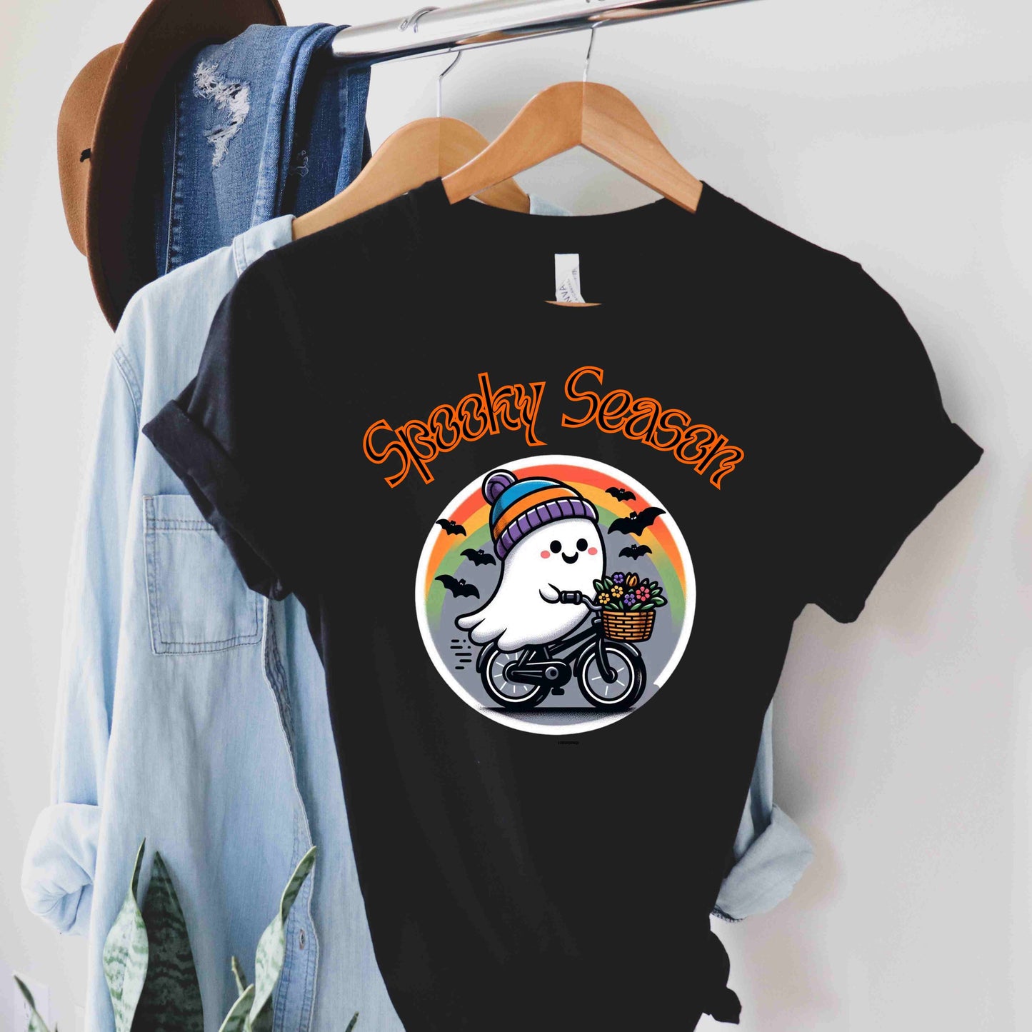 Spooky Ghost Bike Rider T-Shirt