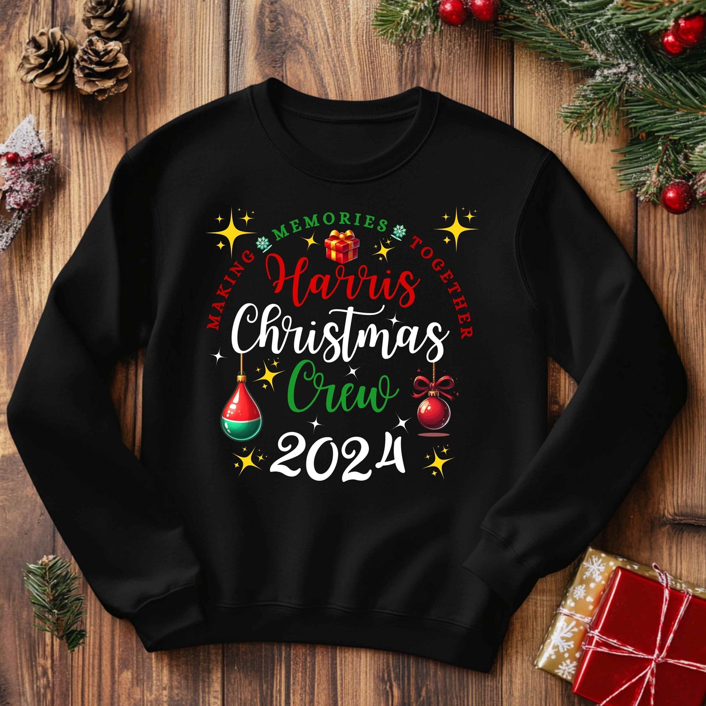 Custom Family Christmas Crewneck Pullover Sweatshirt