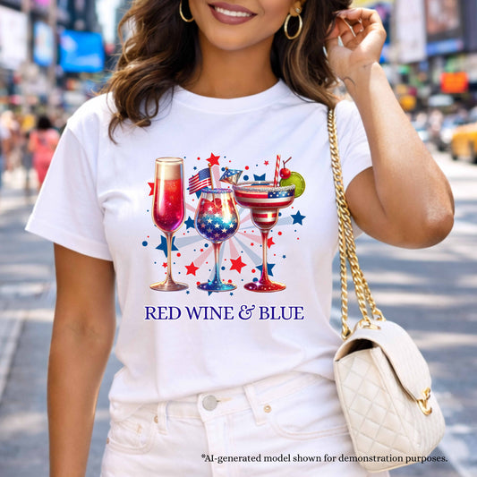 Red, Wine & Blue July 4th T-Shirt
