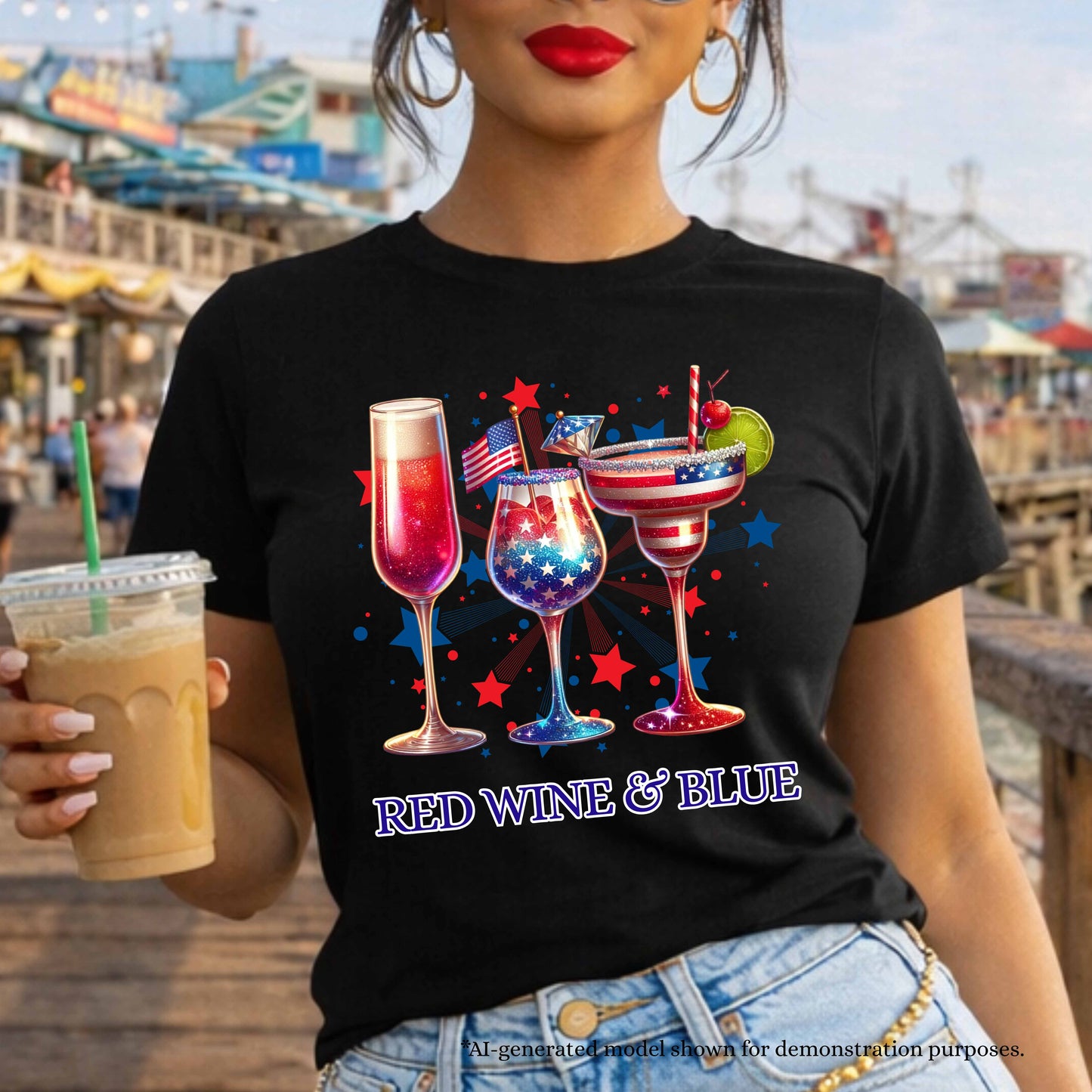 Red, Wine & Blue July 4th T-Shirt