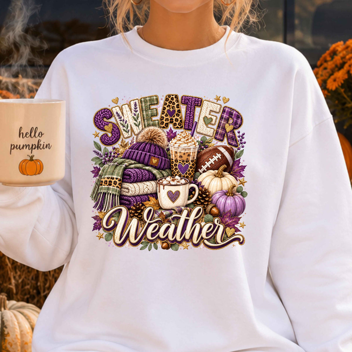 Sweater Weather Faux Crochet Crewneck Pullover Sweatshirt