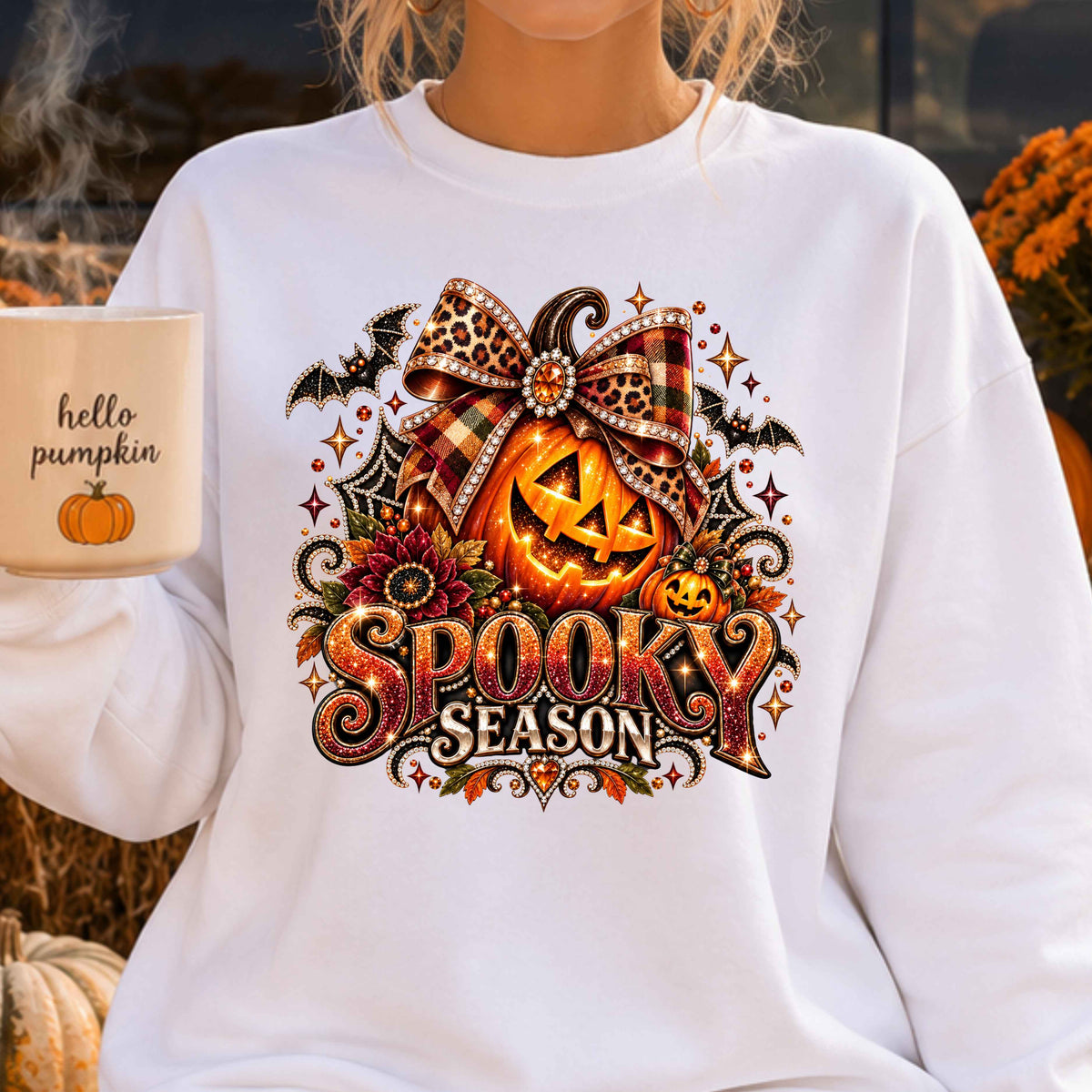 Spooky Season Jack O' Lantern Crewneck Pullover Sweatshirt