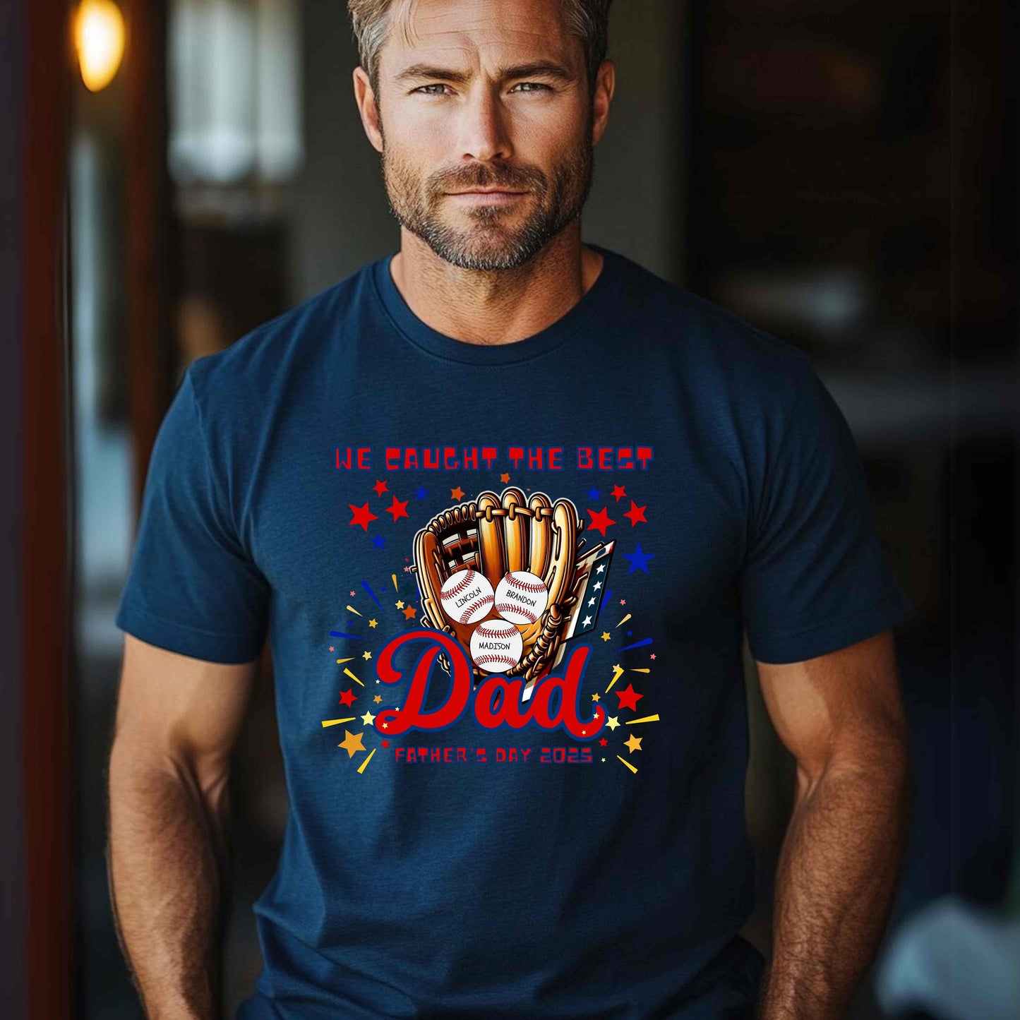 Customizable Father's Day Baseball T-Shirt
