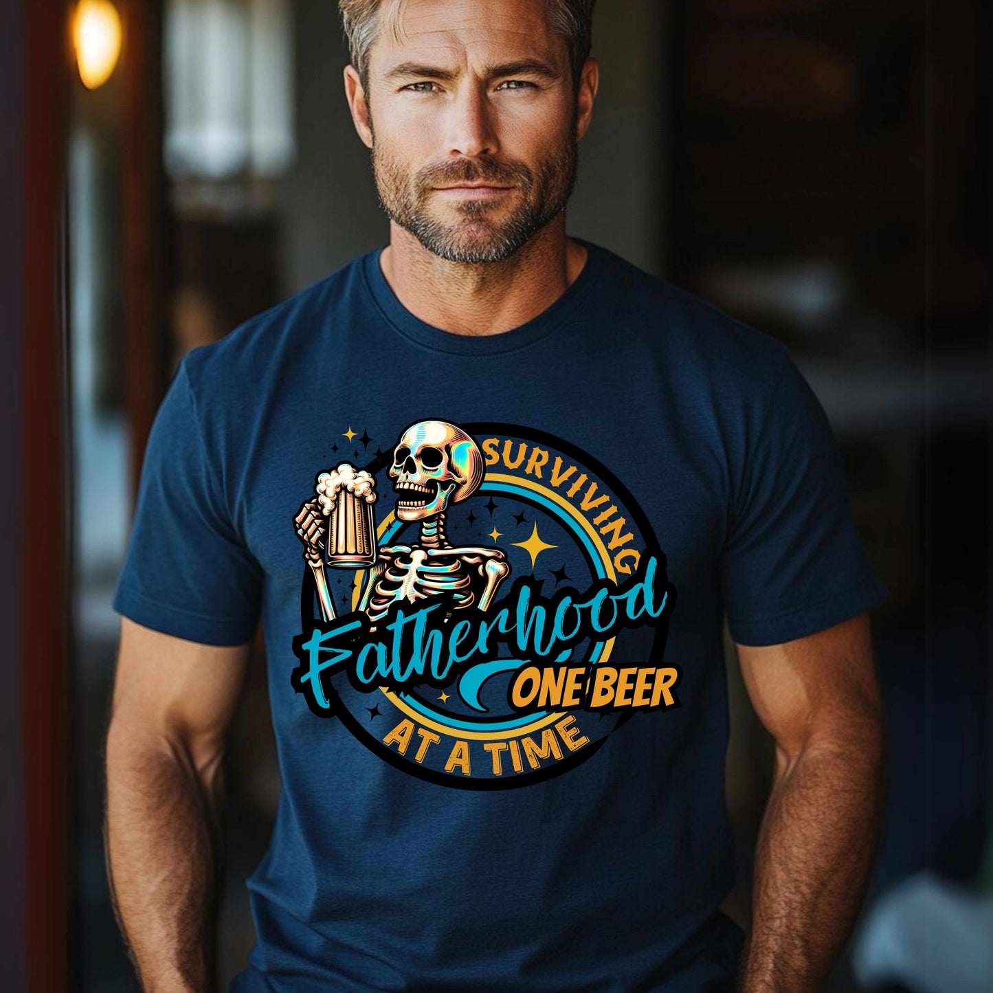 Surviving Fatherhood One Beer At A Time Funny T-Shirt