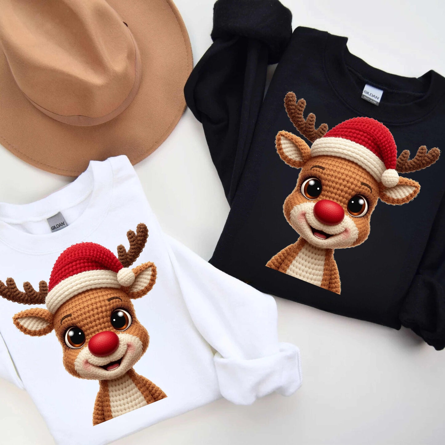 Christmas Red Nose Reindeer Crewneck Pullover Sweatshirt
