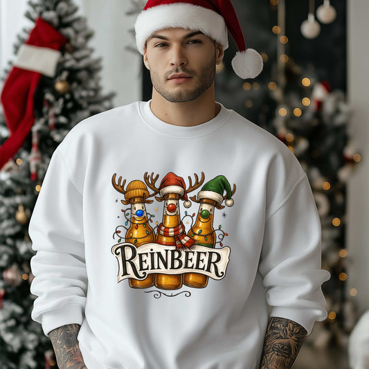 Funny Reinbeer Christmas Gift For Him Crewneck Pullover Sweatshirt