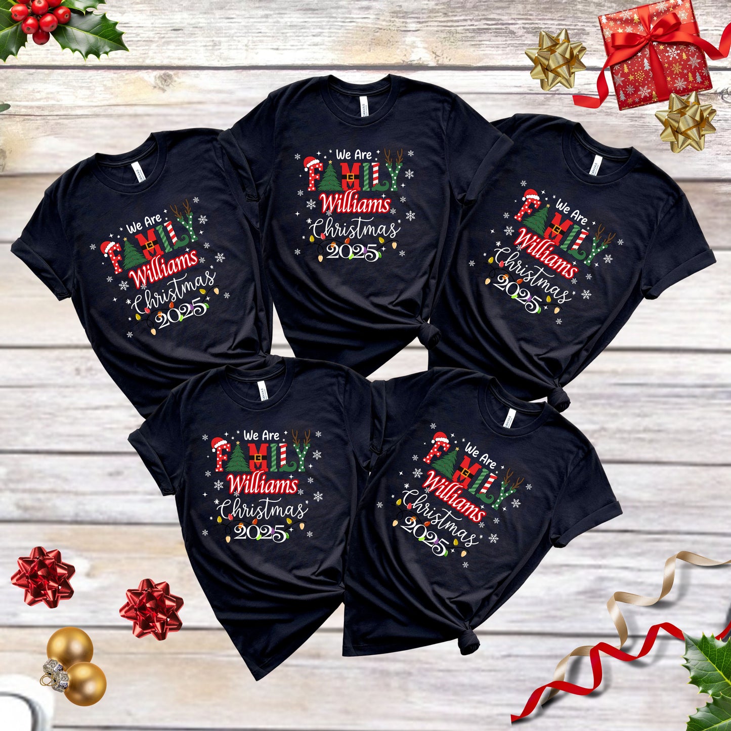 Personalized Matching Family Christmas T-Shirt
