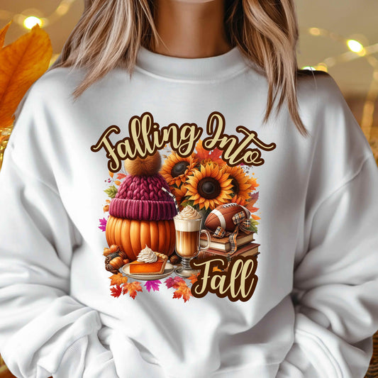 Falling Into Fall Crewneck Pullover Sweatshirt