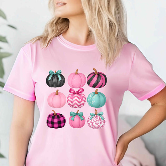 Pink Pumpkin Cancer Awareness T-Shirt