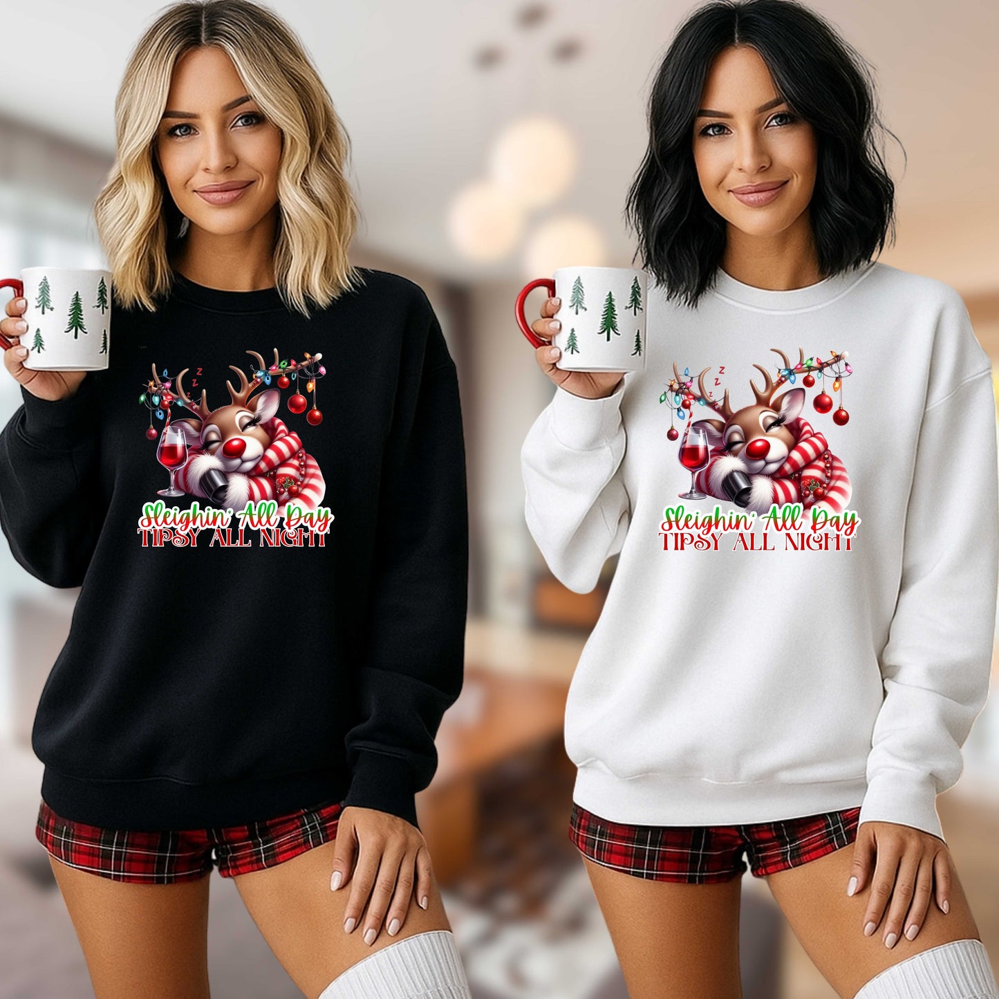 Sleighing All Day Funny Christmas Shirt