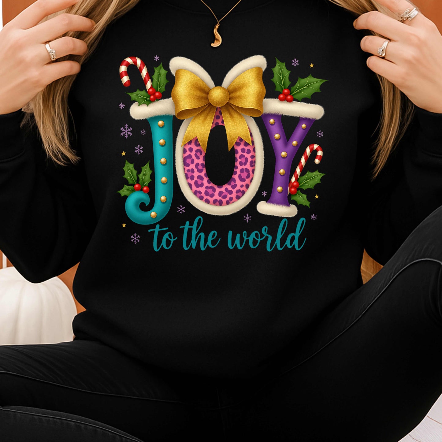Joy To The World Christmas Crewneck Pullover Sweatshirt