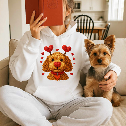 Cute Faux Yarn Golden Doodle Crewneck Pullover Sweatshirt