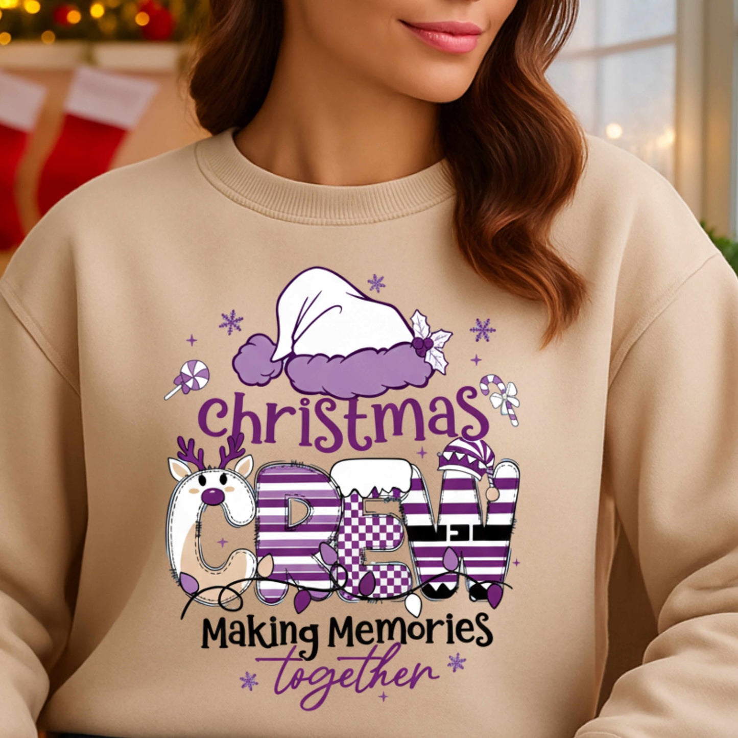Christmas Crew Matching Family Crewneck Pullover Sweatshirt