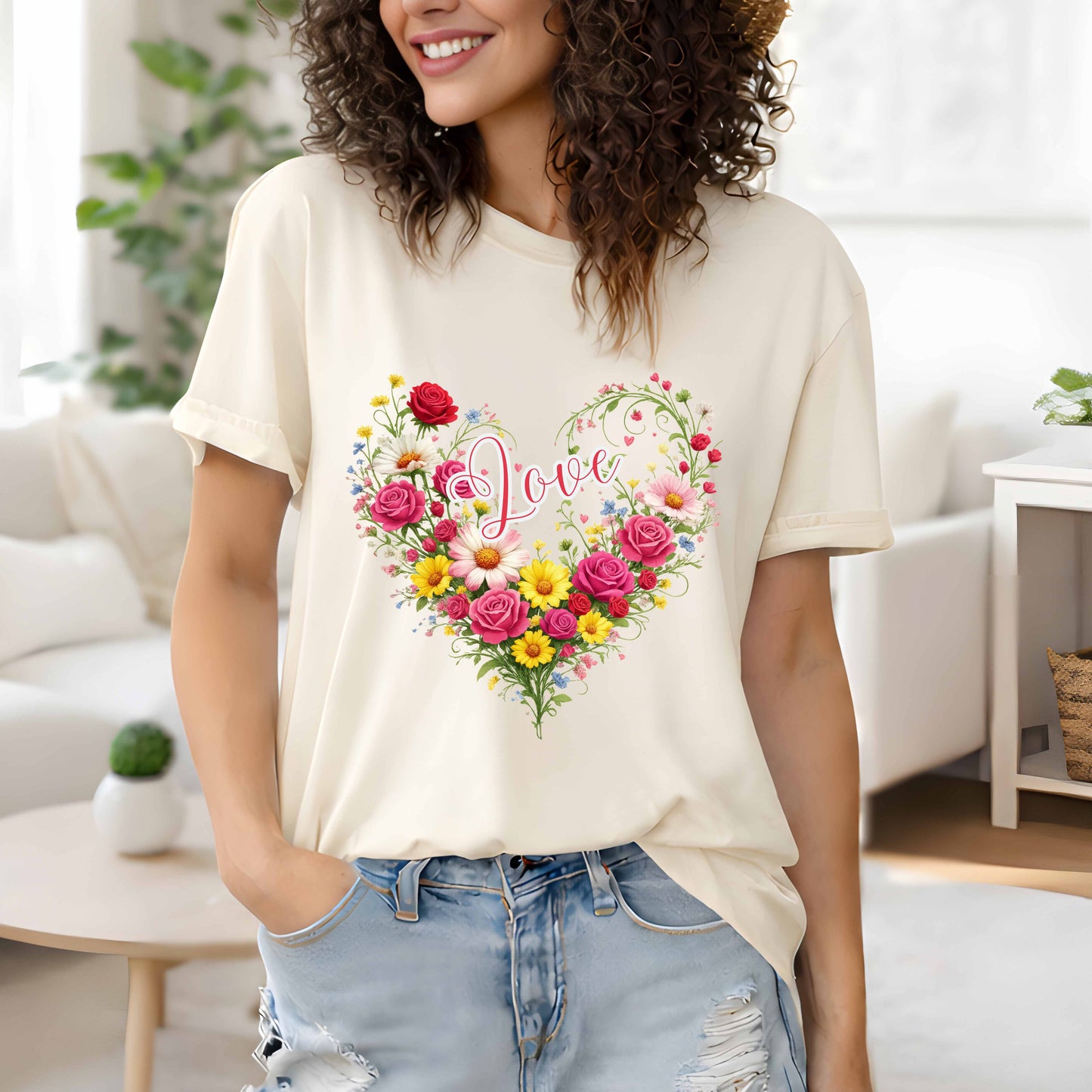 Vines of Love Flower and Roses T-Shirt