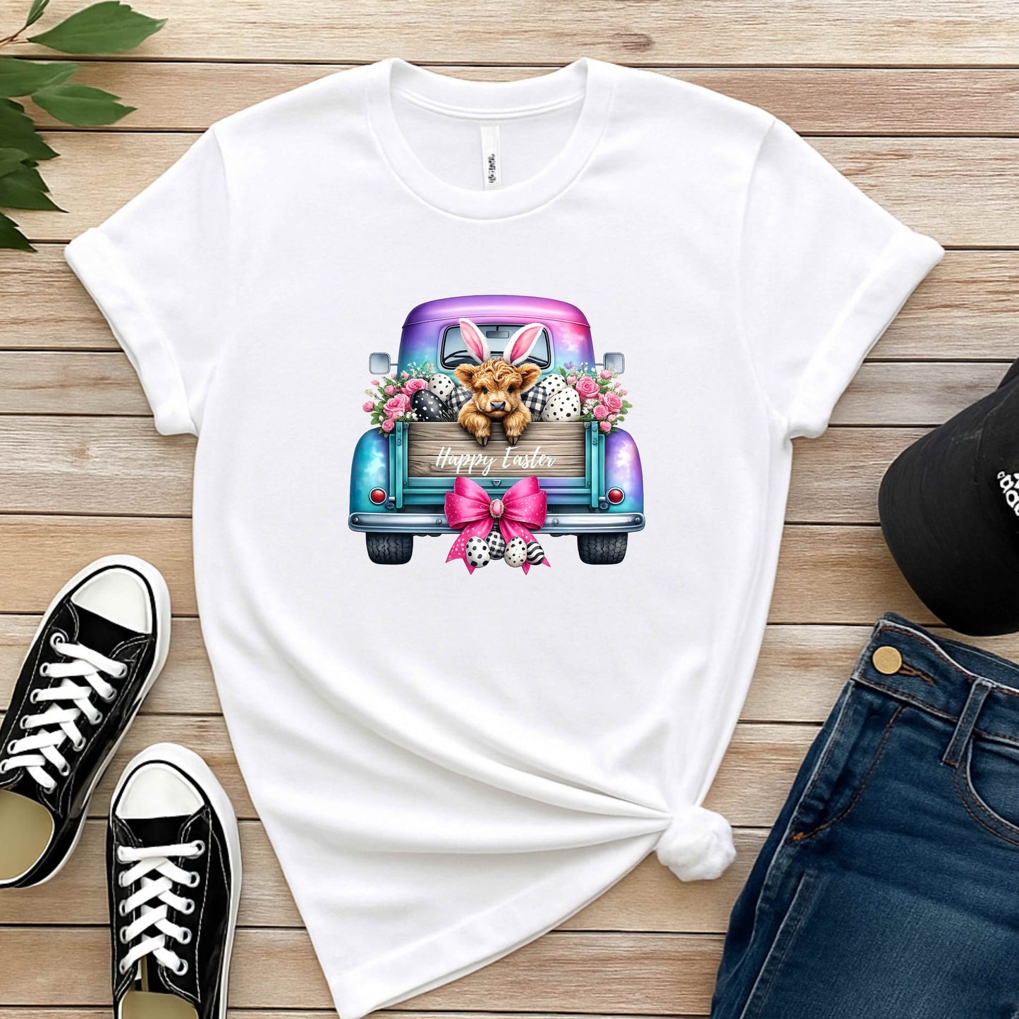 Happy Easter Highland Cow-Shirt