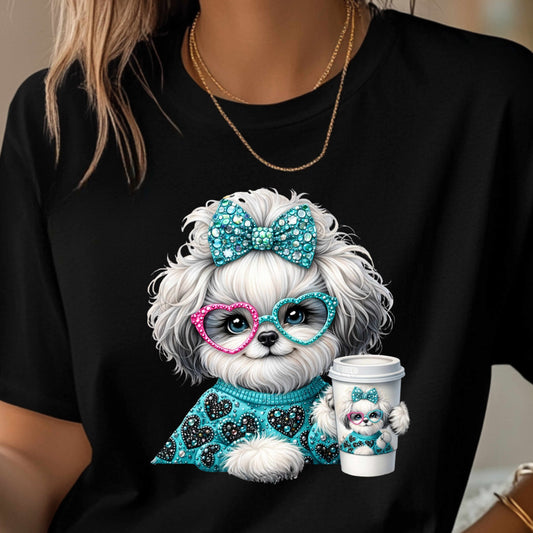 Cute Puppy Coffee Lover T-Shirt