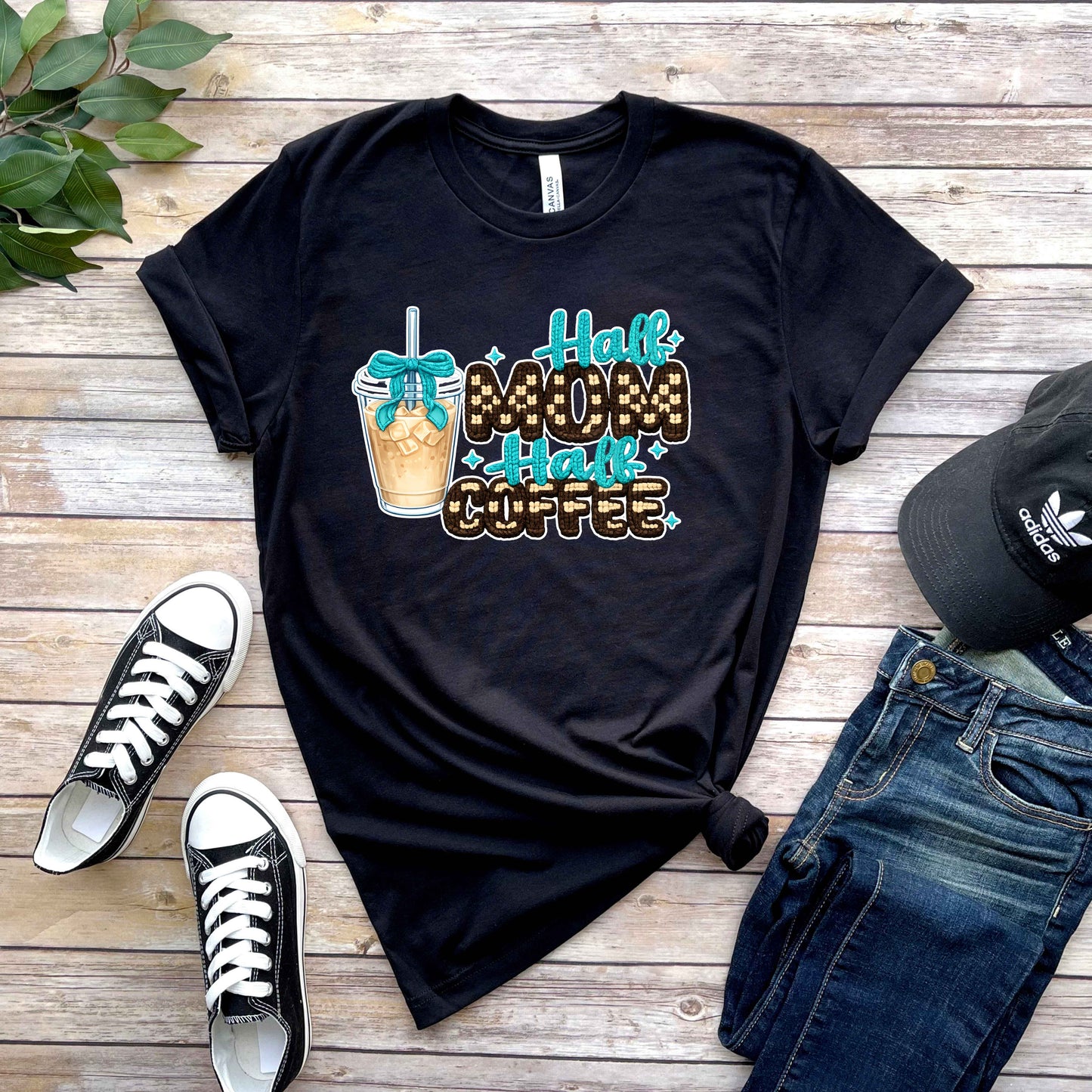 Half Mom Half Coffee T-Shirt