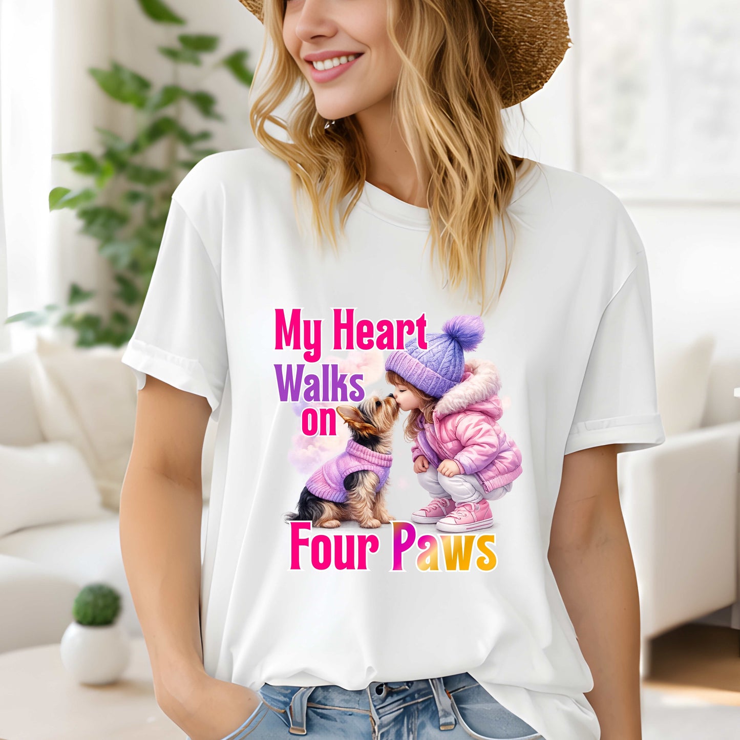My Heary Walks On Four Paws Dog Lovers T-Shirt