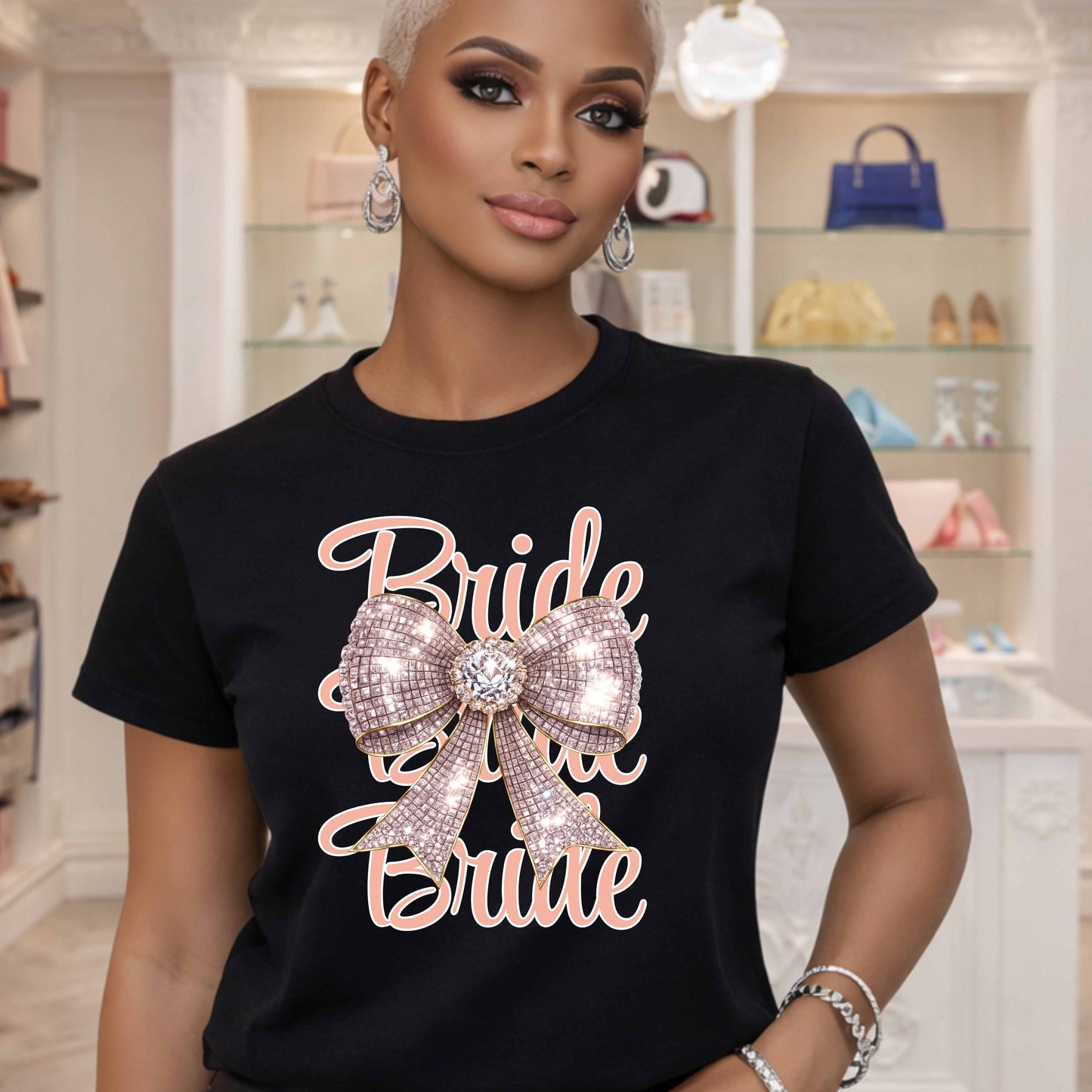 Bridal Faux Bling Bow T-Shirt