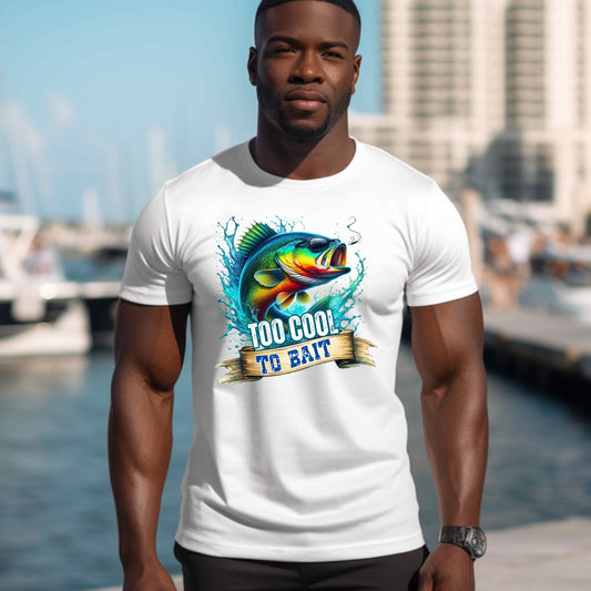 Too Cool To  Bait Fishing T-Shirt