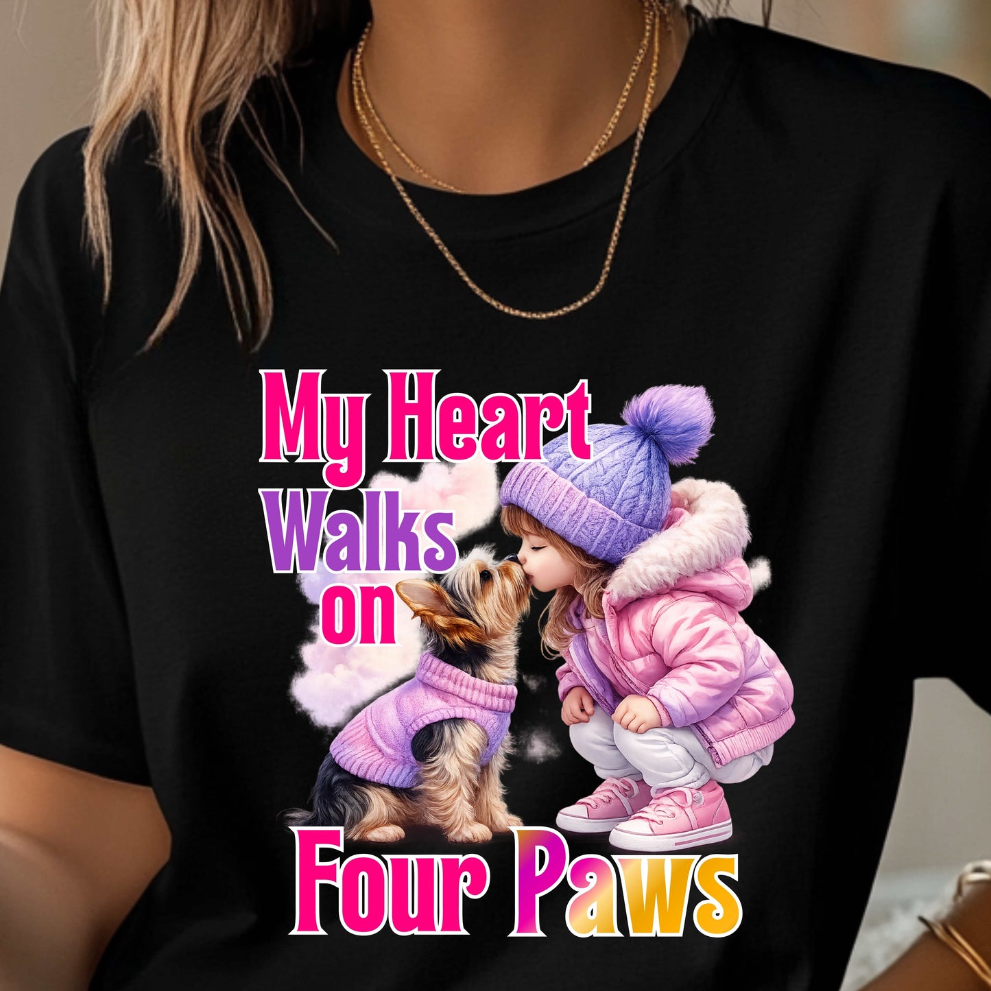My Heary Walks On Four Paws Dog Lovers T-Shirt