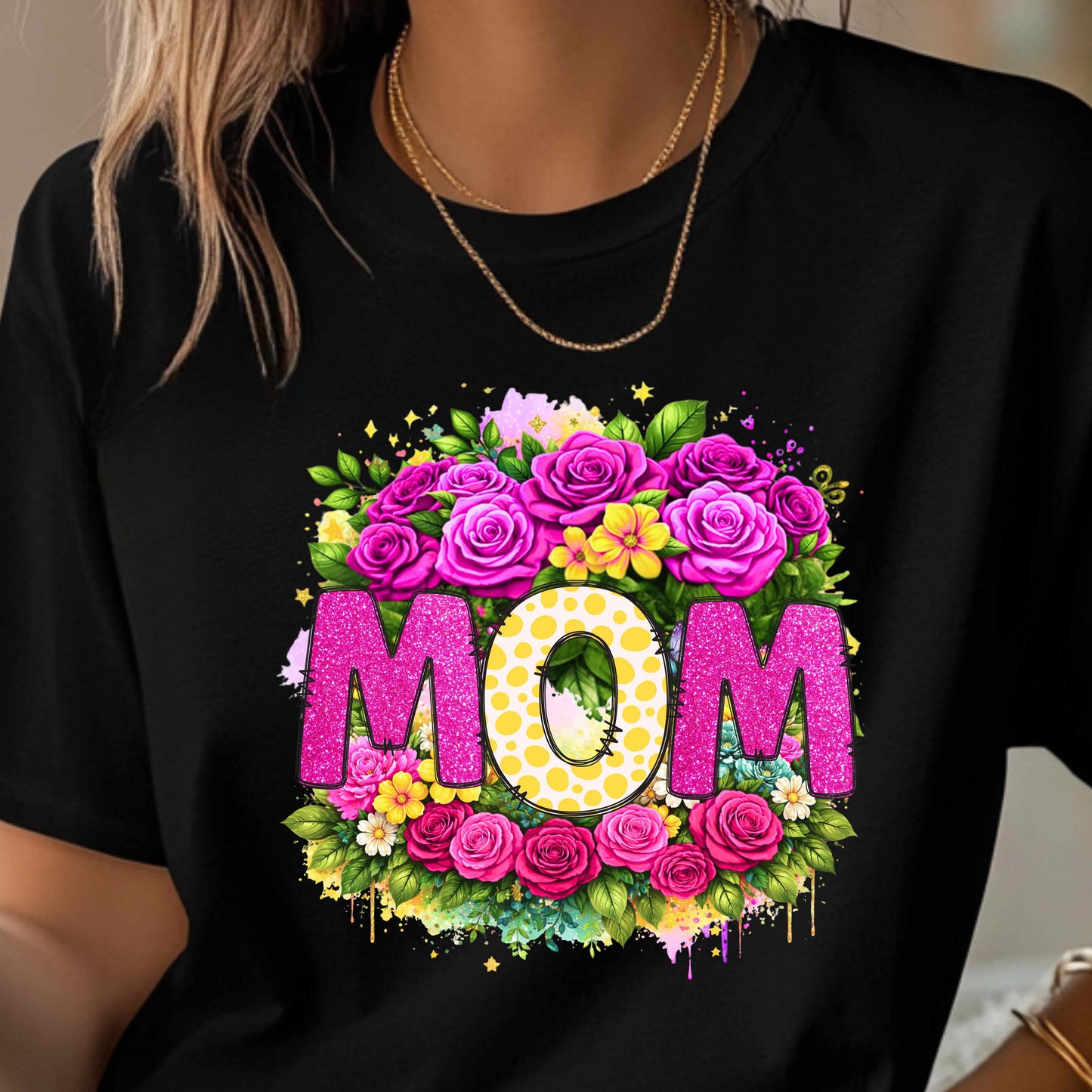 Customizable Mom Flower T-Shirt | Mother's Day Gift Idea