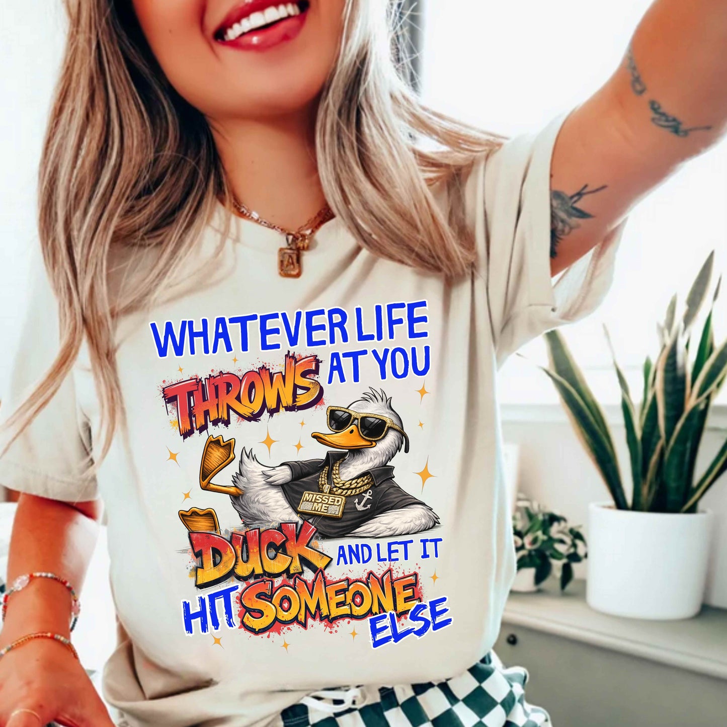 Duck or Get Hit Funny Sarcastic T-Shirt