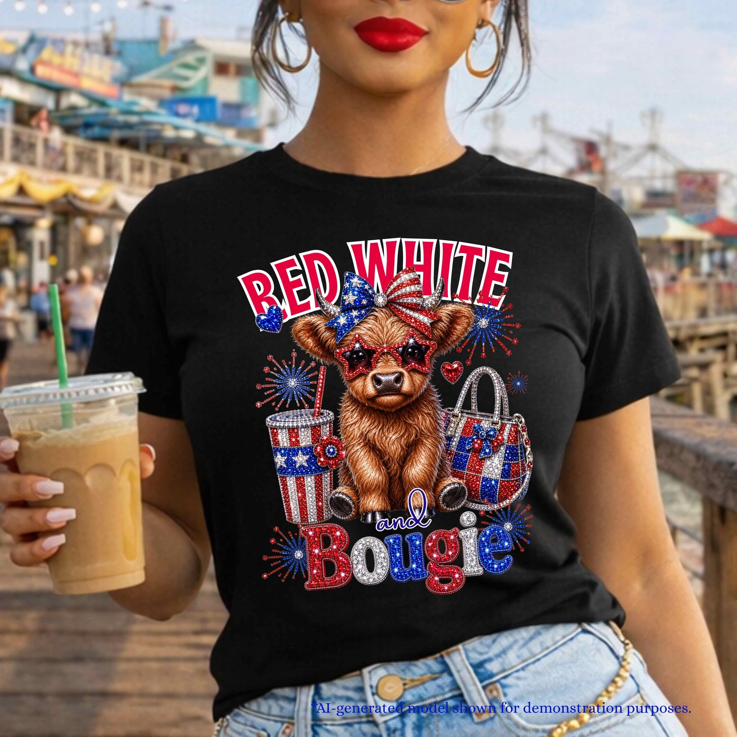 Red White and Bougie July 4th T-Shirt