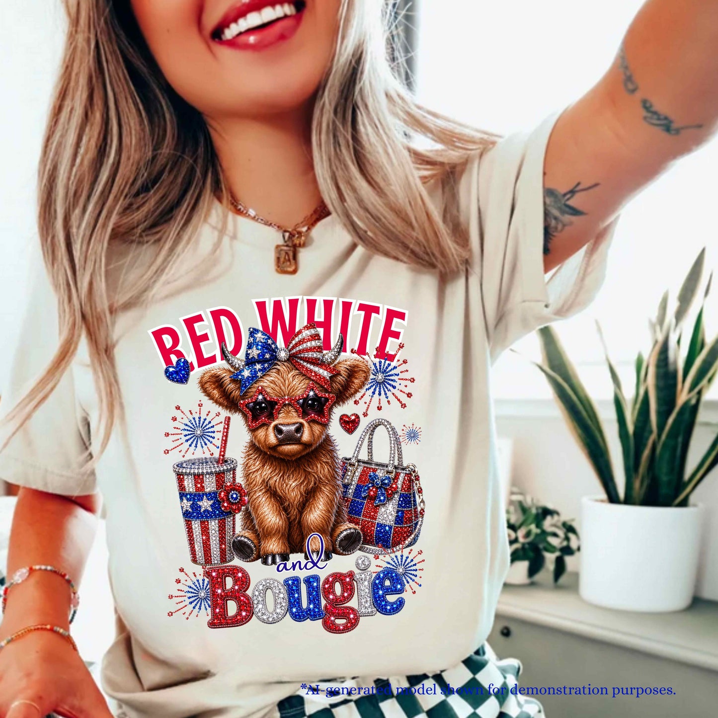 Red White and Bougie July 4th T-Shirt