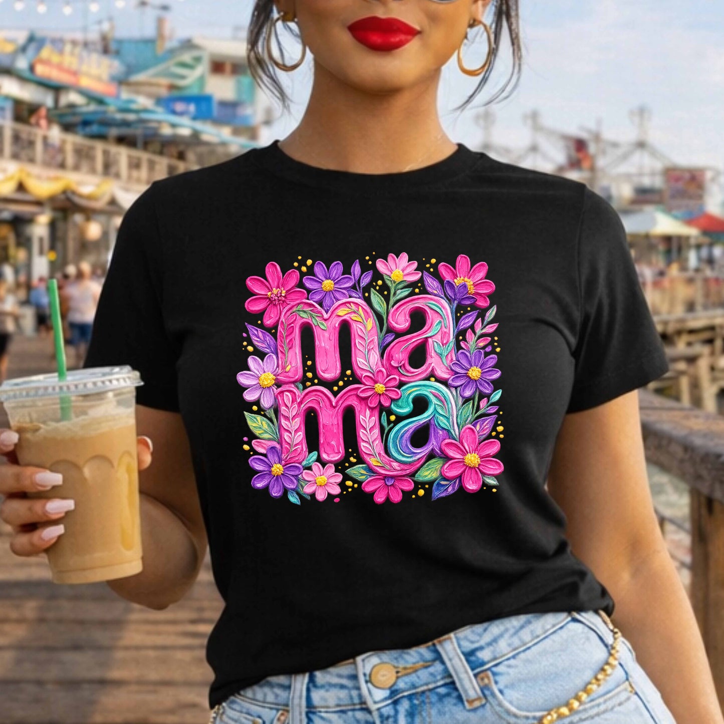 MaMa Acrylic Style Mom T-Shirt | Mother's Day Gift Idea