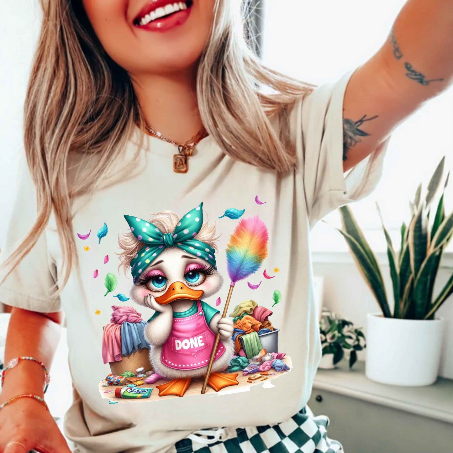 One Tired Mama Funny Duck T-Shirt