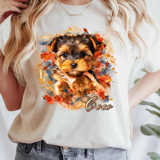 Personalised Watercolor Inspired Pet T-Shirt