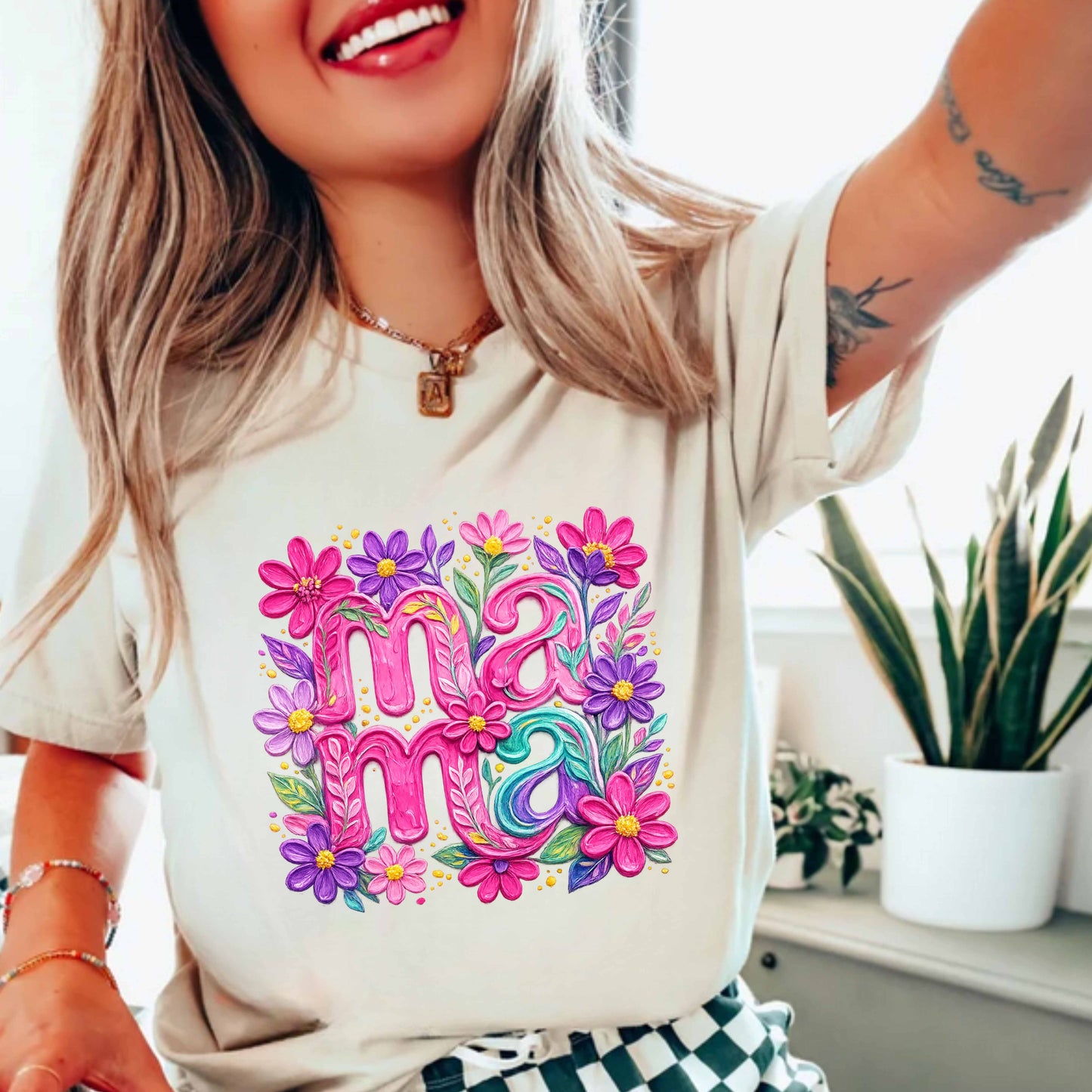 MaMa Acrylic Style Mom T-Shirt | Mother's Day Gift Idea
