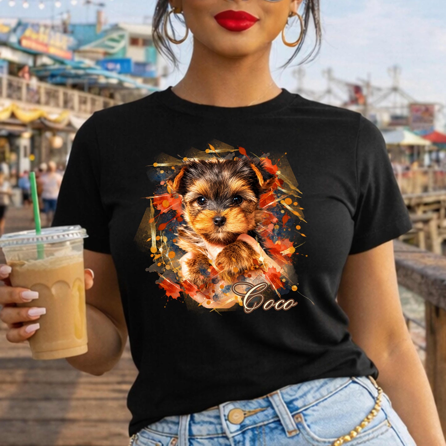 Personalised Watercolor Inspired Pet T-Shirt