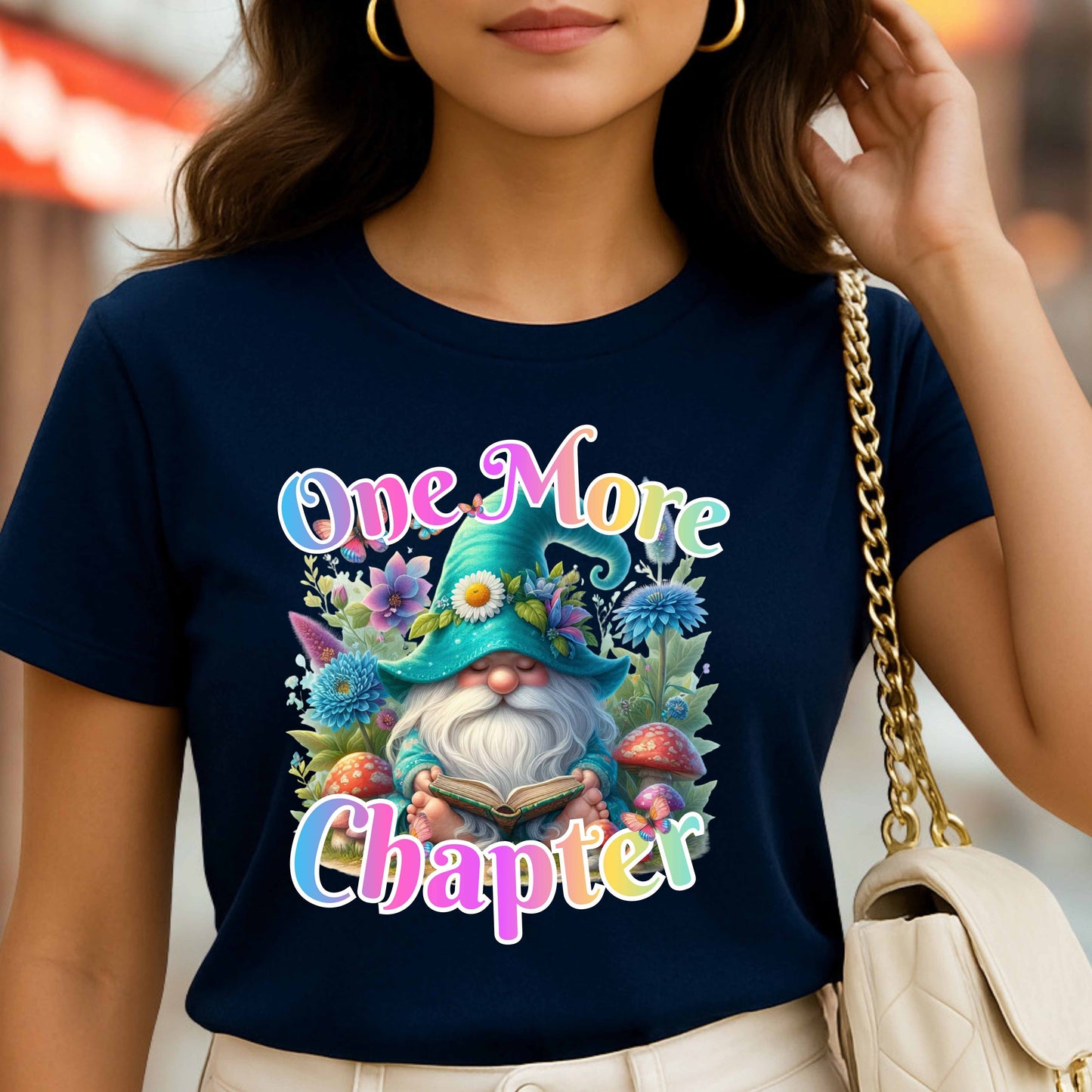 Book Lovers Gnome One More Chapter T-Shirt