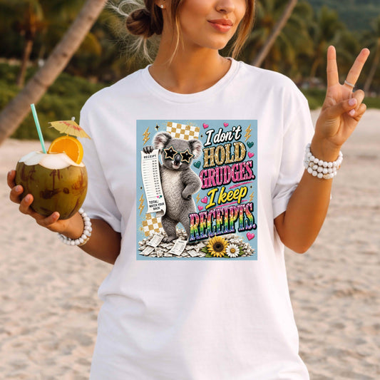 I Don't Hold Grudges Funny Faux Bling T-Shirt