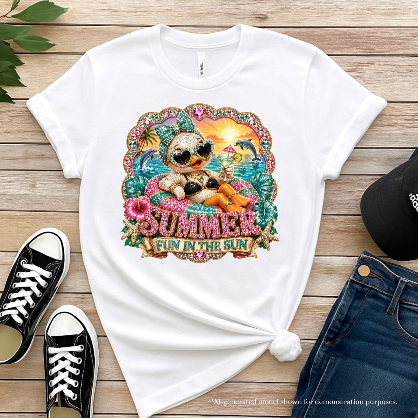 Faux Bling Fun in the Sun Summer T-Shirt