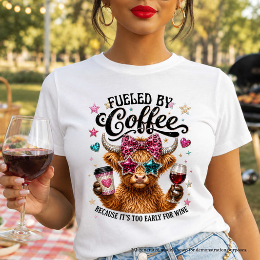 Faux Bling Fueled By Coffee | Funny Coffee Lovers T-Shirt