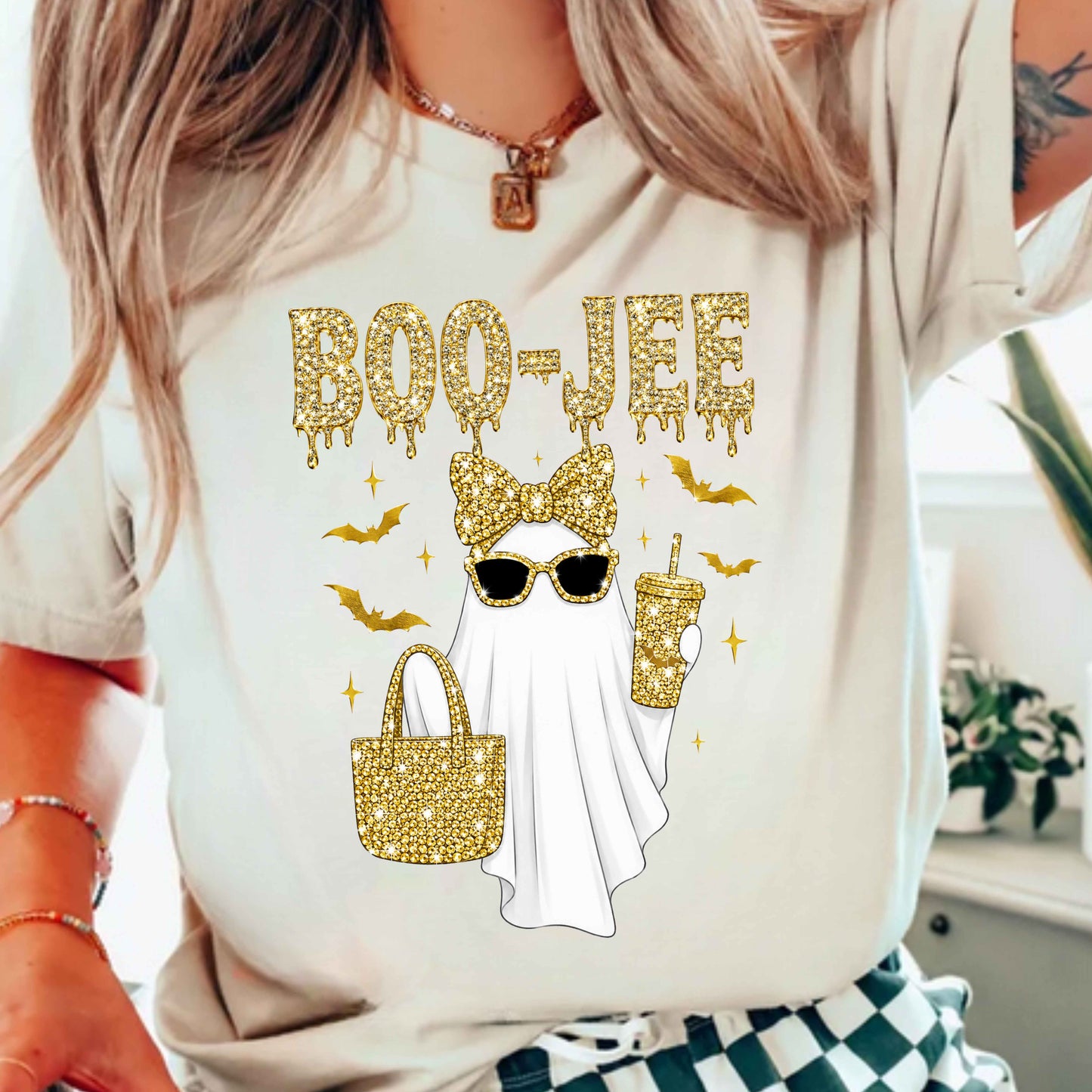 Faux Bling Boo-Jee Halloween T-Shirt