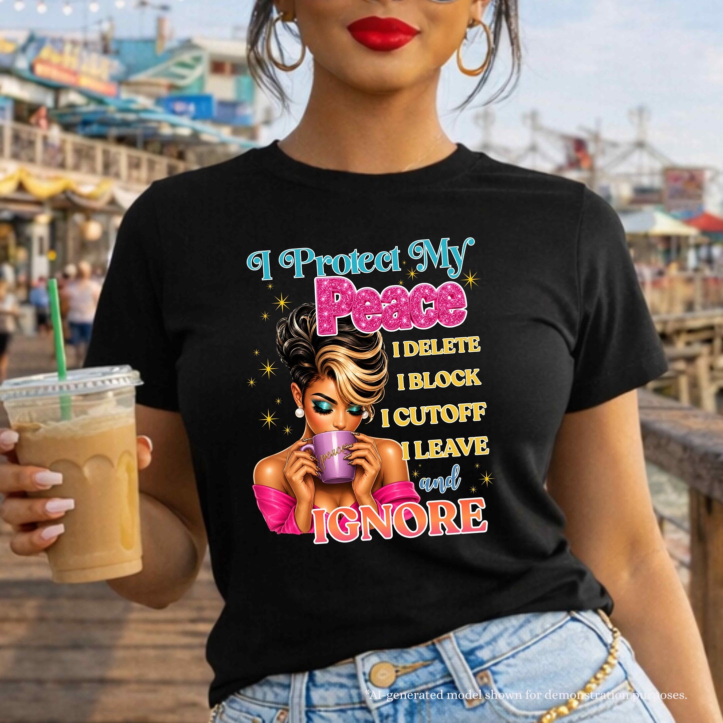 I Protect My Peace Faux Bling T-Shirt