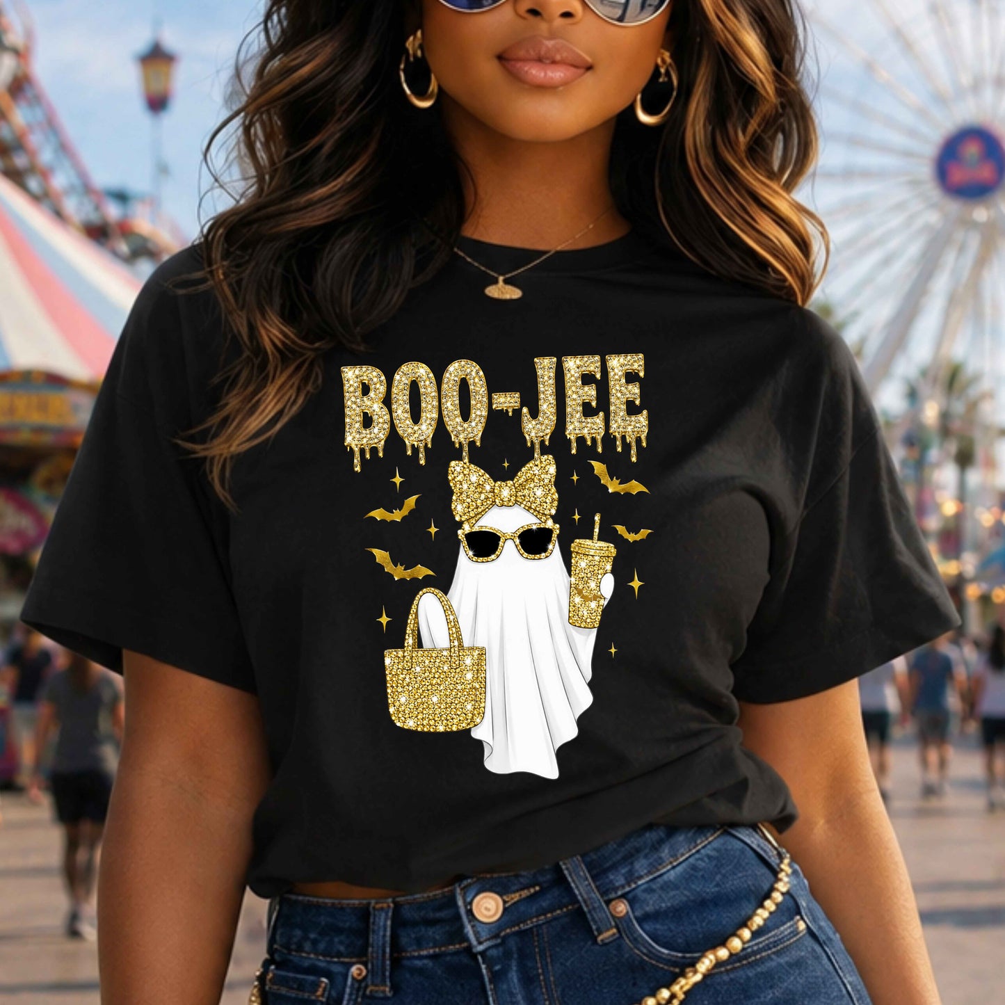 Faux Bling Boo-Jee Halloween T-Shirt