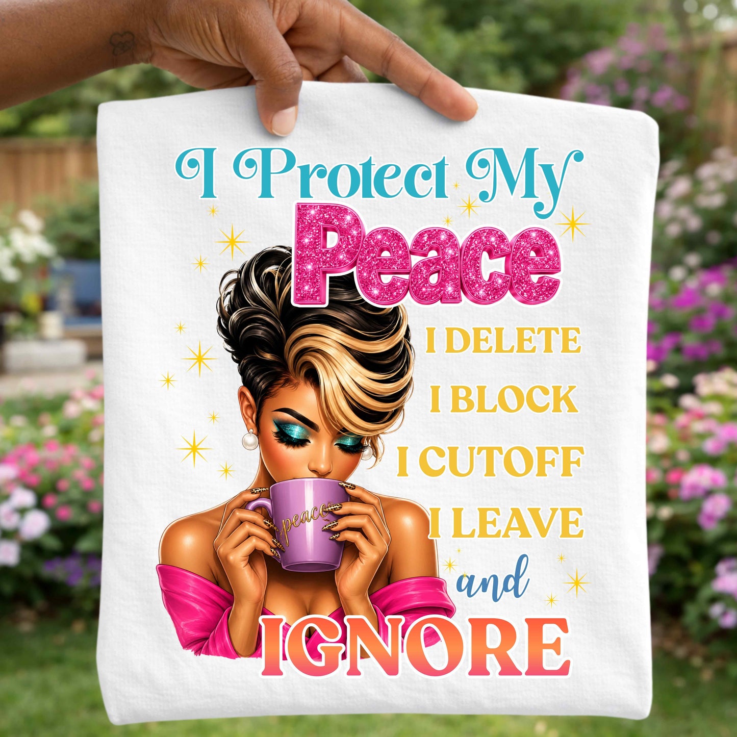 I Protect My Peace Faux Bling T-Shirt
