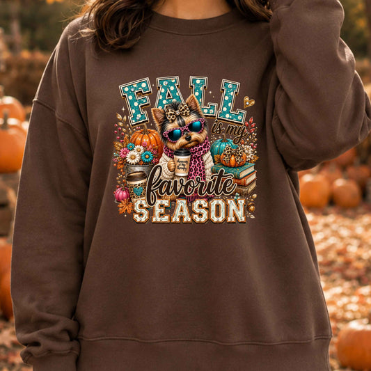 Yorkie  Fall Crewneck Pullover Sweatshirt